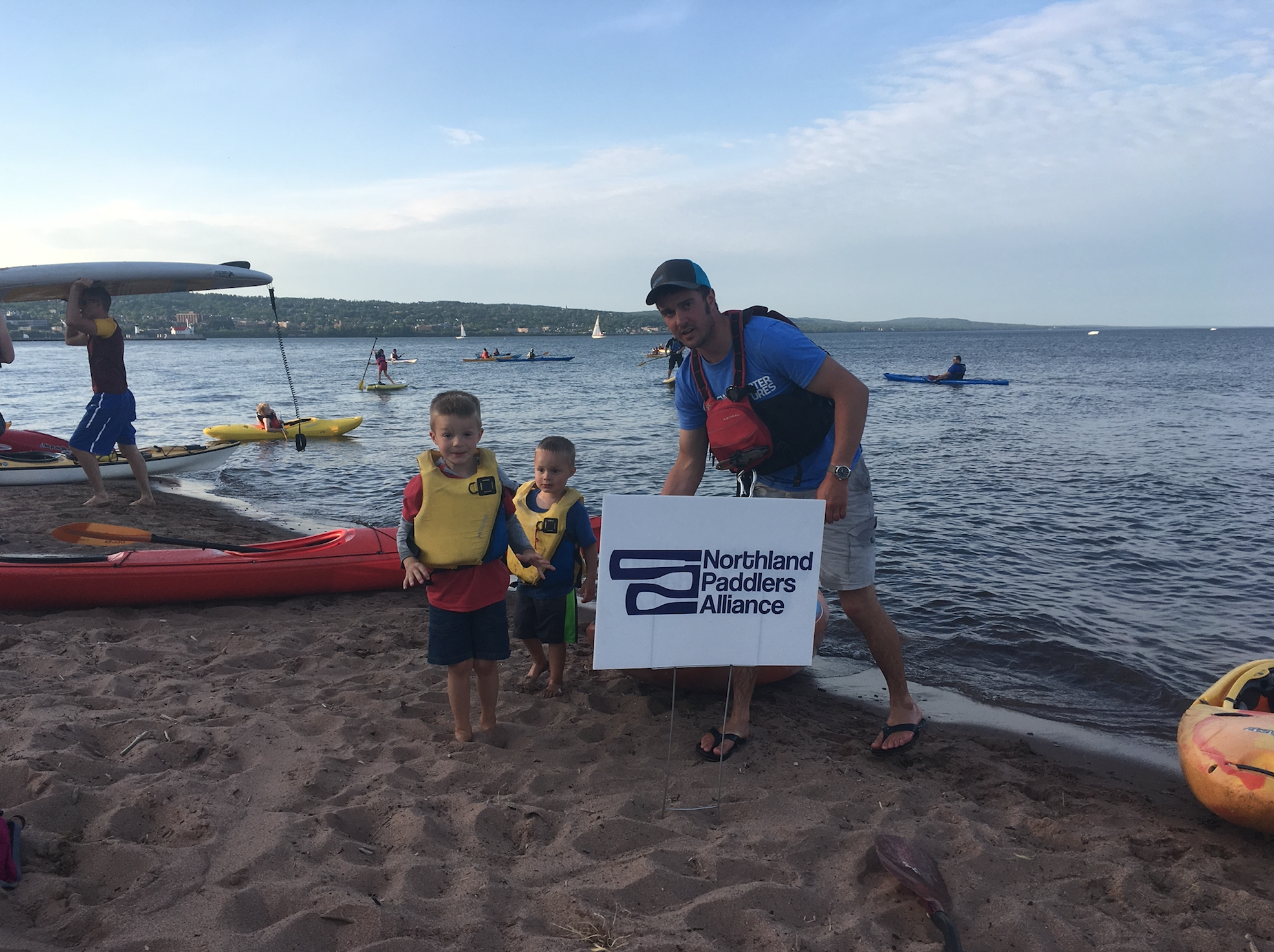 Twin Ports Paddle Festival group photo at Park Point Recreation Area